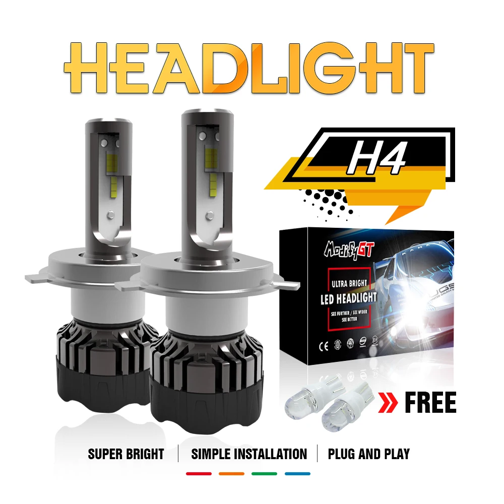 

Modifygt 3 color changing 5 modes H4 led H7 led H8/H9/H11 9005 9006 Headlight 3000K 4300K 6000K 100W 8000LM 12V 24V