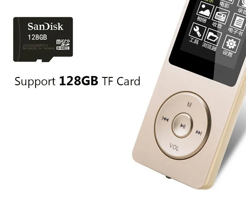 Newest MP4 Player 80 Hours Music Playing 1.8 Screen HIFI Sound MP4 8GB Portable Audio Video Player with E-book FM Radio Recorder Clock  (22)