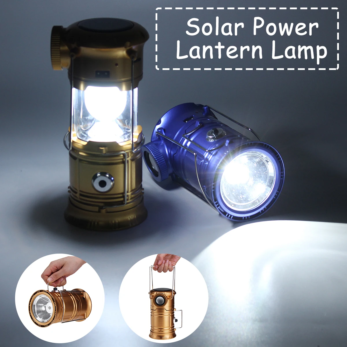 

Multifunction Outdoor Camping Lamp Solar Power/DC Rechargeable Portable Telescopic Latern Night Lamp With Radio Function