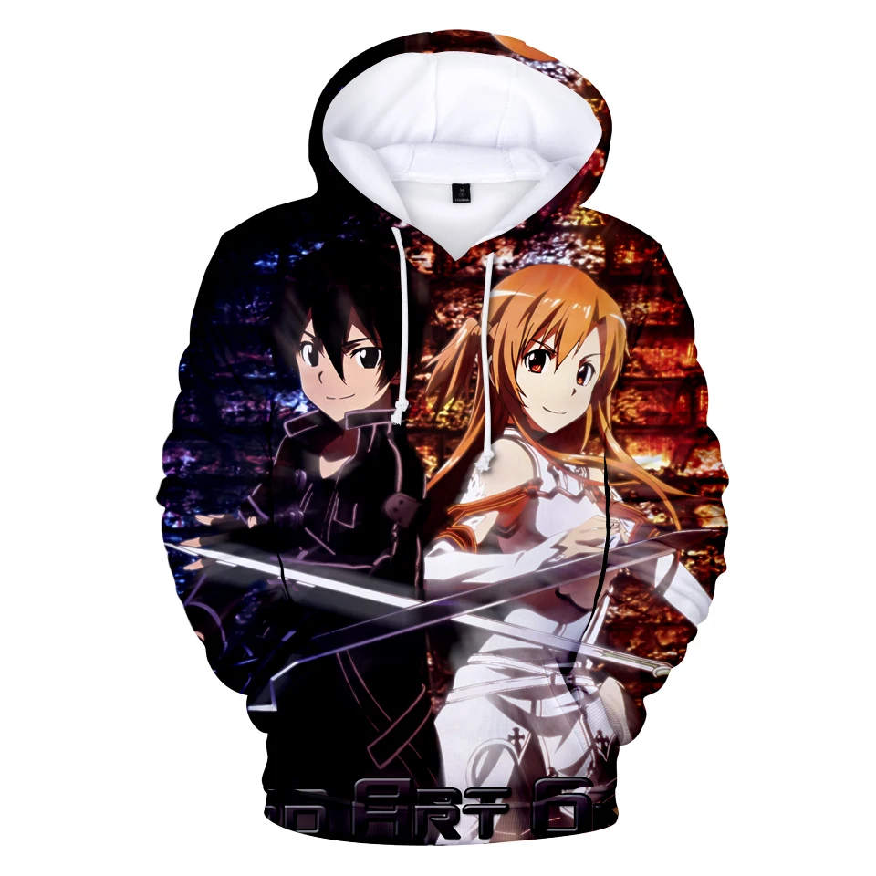 3-20 years hoodies Sword Art Online 3d printed hoodie men/boys SAO Game sweatshirt harajuku streetwear Jacket coat Kids clothes