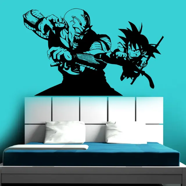 goku vs piccolo vinyl wall decal dragon ball, dbz anime wall art