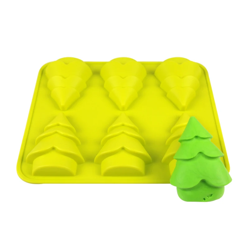 

6 Cavity Christmas tree ornaments Cake Silicone Mold Ice Cream Pizza Chocolate Fruit Pie Mould Baking DIY Baking Tool Bread