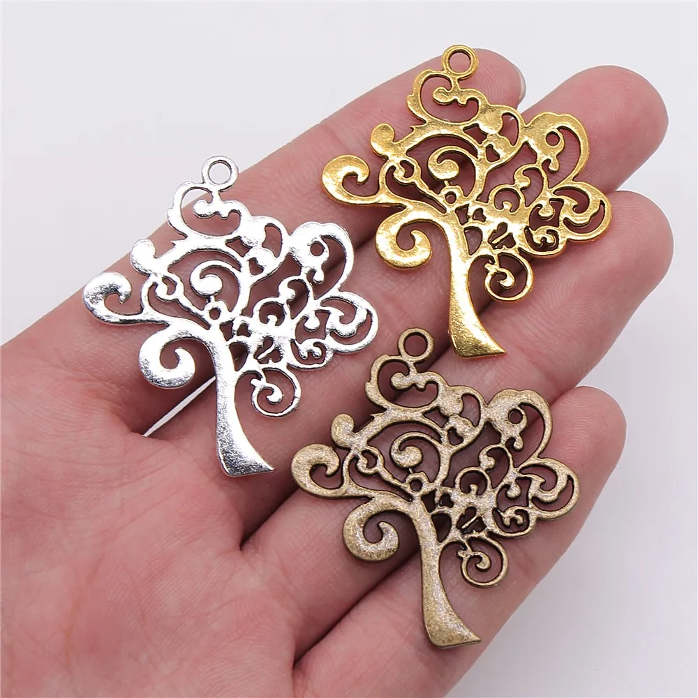 

WYSIWYG 4pcs 42x37mm Charm Tree Of Life 3 Colors Life Tree Charms Life Of Tree Pendant Charms For Jewelry Making