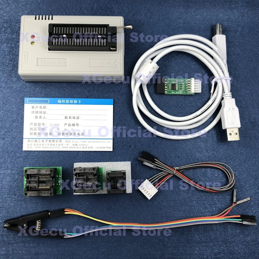 

Black ZIF socket V8.30 XGecu TL866II Plus USB Programmer support 15000+IC replace TL866A TL866CS+3 adapters+Test Clip+SPI Driver