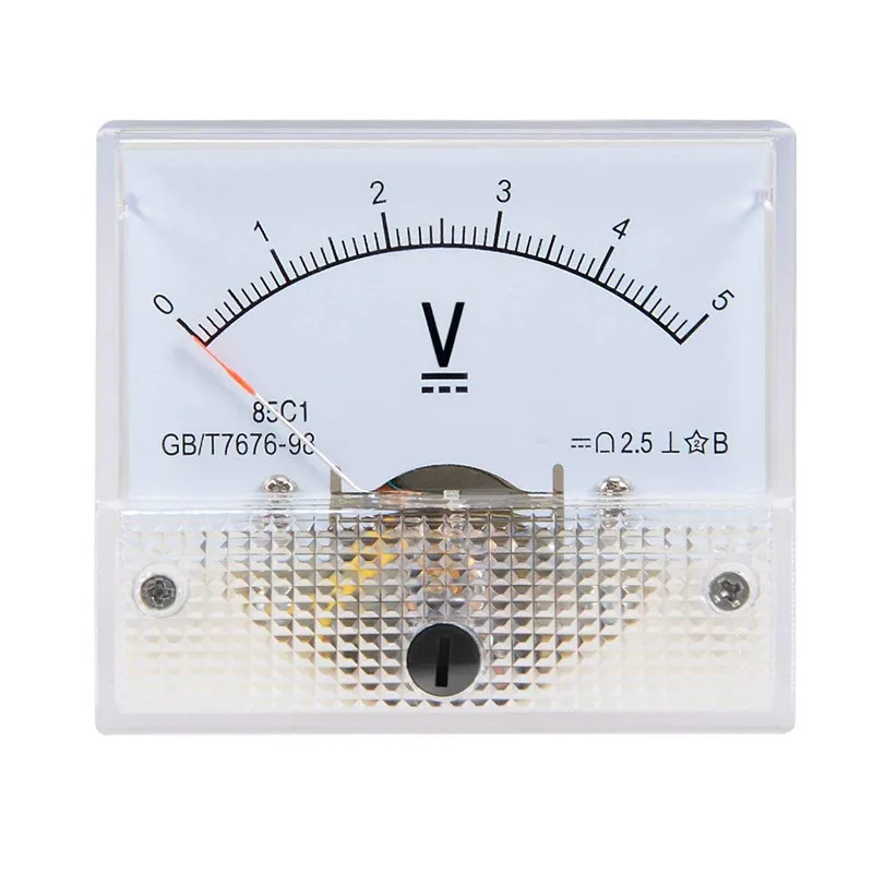 

1PC 85C1 Voltmeter DC 5V 10V 15V 20V 30V 50V 100V Analog Panel Volt Voltage Meter