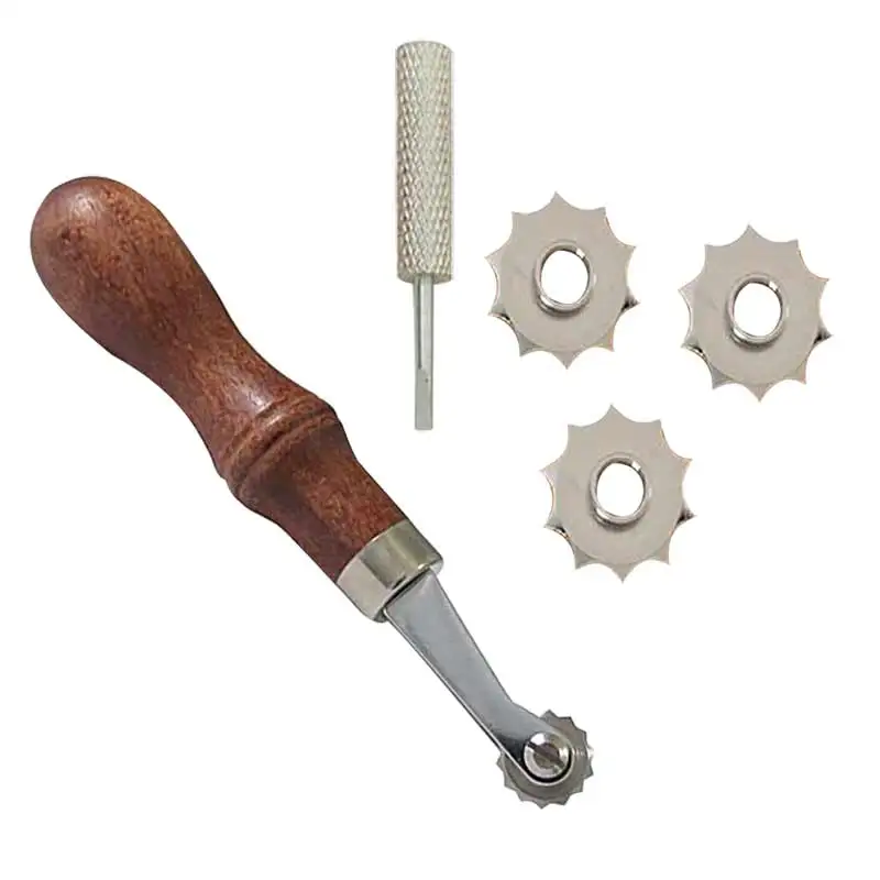 

Economical Leathercraft Spacer Embossing System Set with Four Wheels For DIY Leather Craft Design Punch Tool ds99