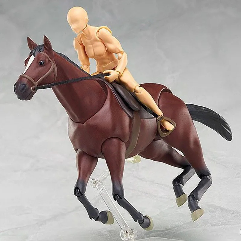16CM Fgima 246 Horse White & Chestnut BJD PVC Action Figure Model Toys