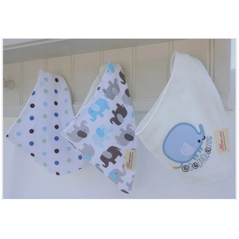 2017 Wholesale 10Sets Baby Bibs Polka Dots Bandana Bibs for Baby Boys