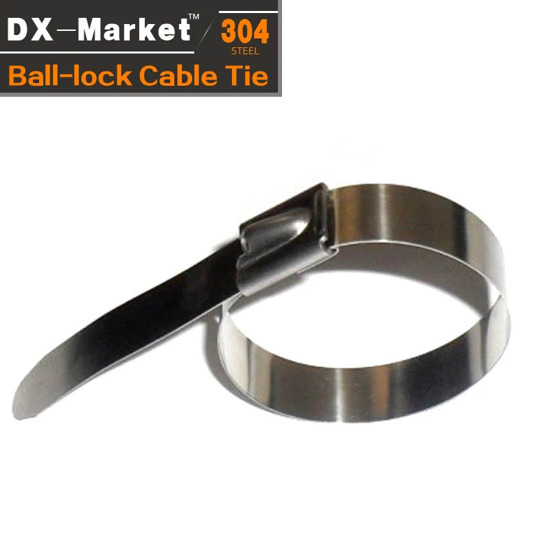 8*850 , 100pcs , ball lock type self locking 304 stainless steel cable
