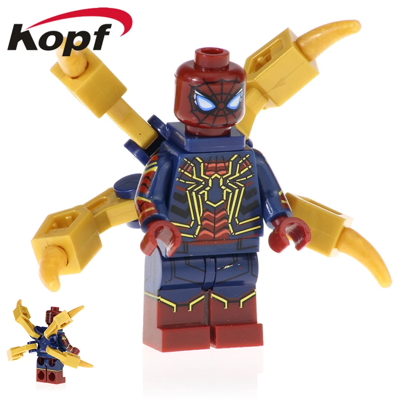 

XH 978 Single Sale Ulysses Klaw Building Blocks Super Heroes Spiderman Iron Man Red Skull Bricks Figures Gift Toys For Children