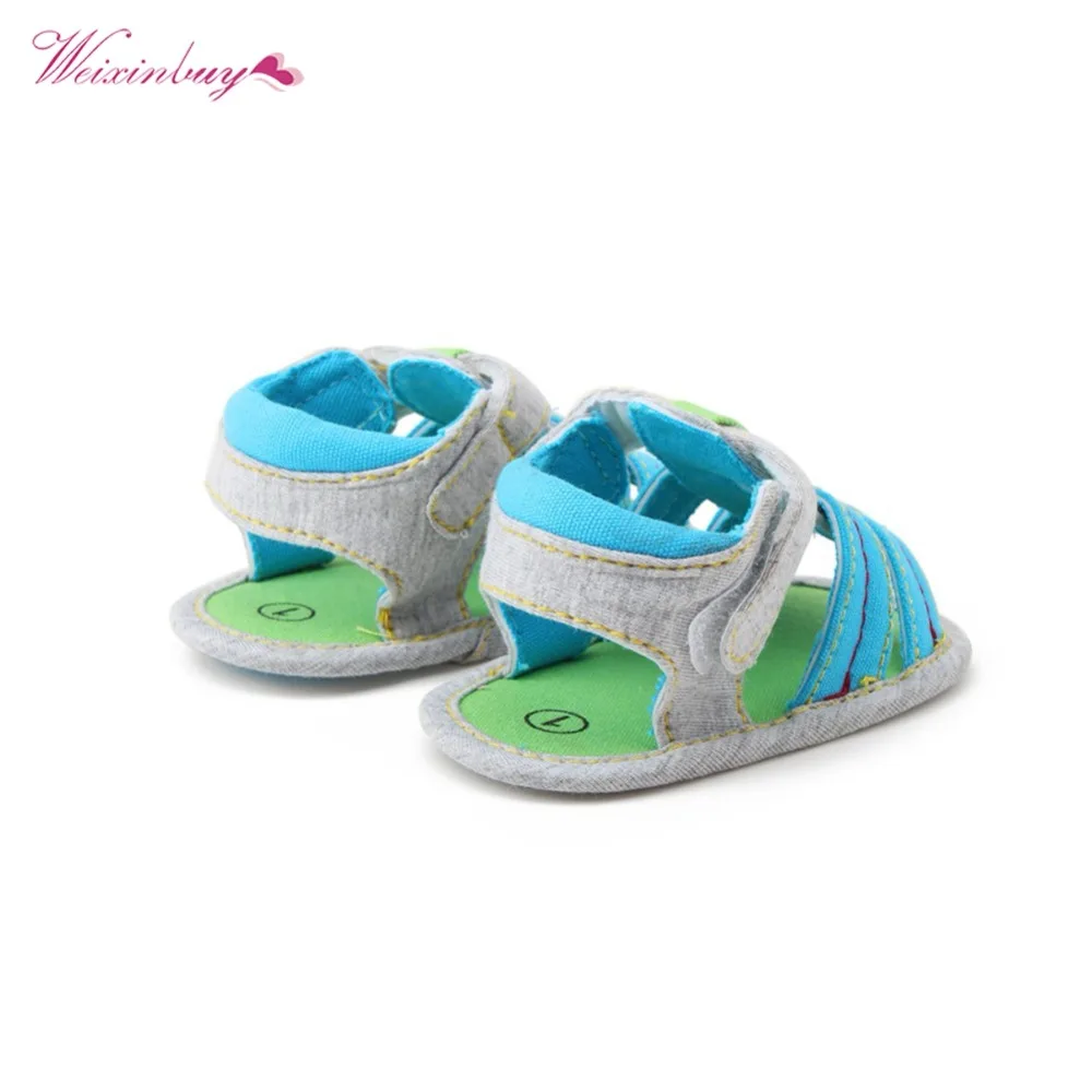 Weixinbuy Детские Сандалии для девочек Обувь для мальчиков обувь для девочек Prewalker мягкая подошва Пояса из натуральной кожи летние пляжные