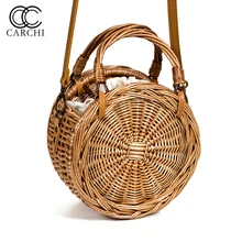 CARCHI женская Соломенная поясная сумка Женская поясная сумка карамельного цвета летние пляжные сумки для леди Повседневная поясная сумка женская pochete feminina