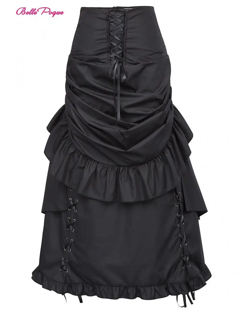 Belle Poque Ретро стимпанк винтажные юбки женские викторианские Лолиты готические