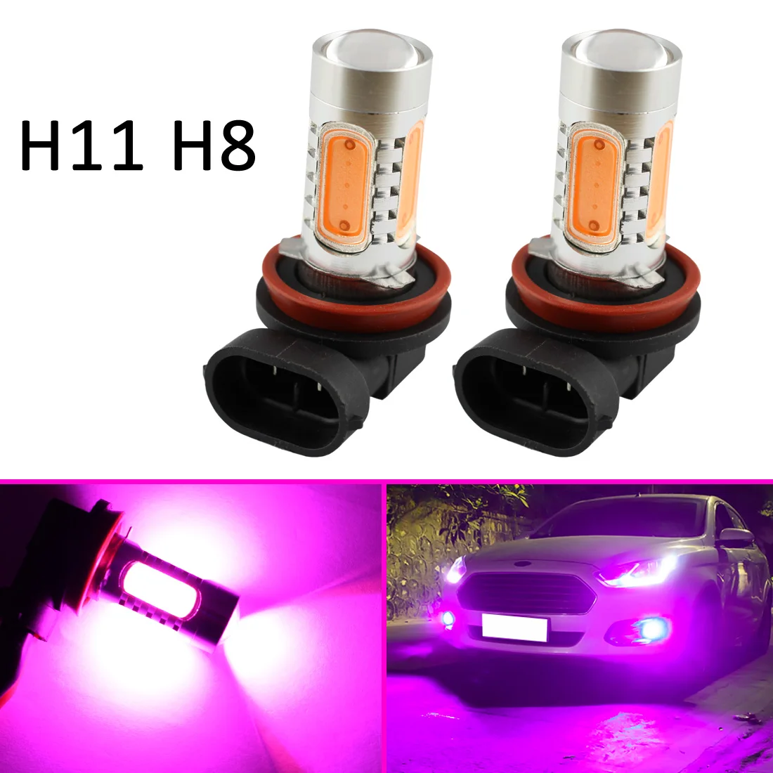 Auto LED Fog Light Foglight H11 H8 Style Fit For Car Accessories 7 5W Bulbs Driving