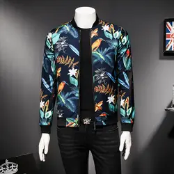 Для мужчин s узор куртка Цветочный принт мужской пиджак Винтаж классические модные дизайнерские куртки-бомберы Для мужчин вечерние клуб