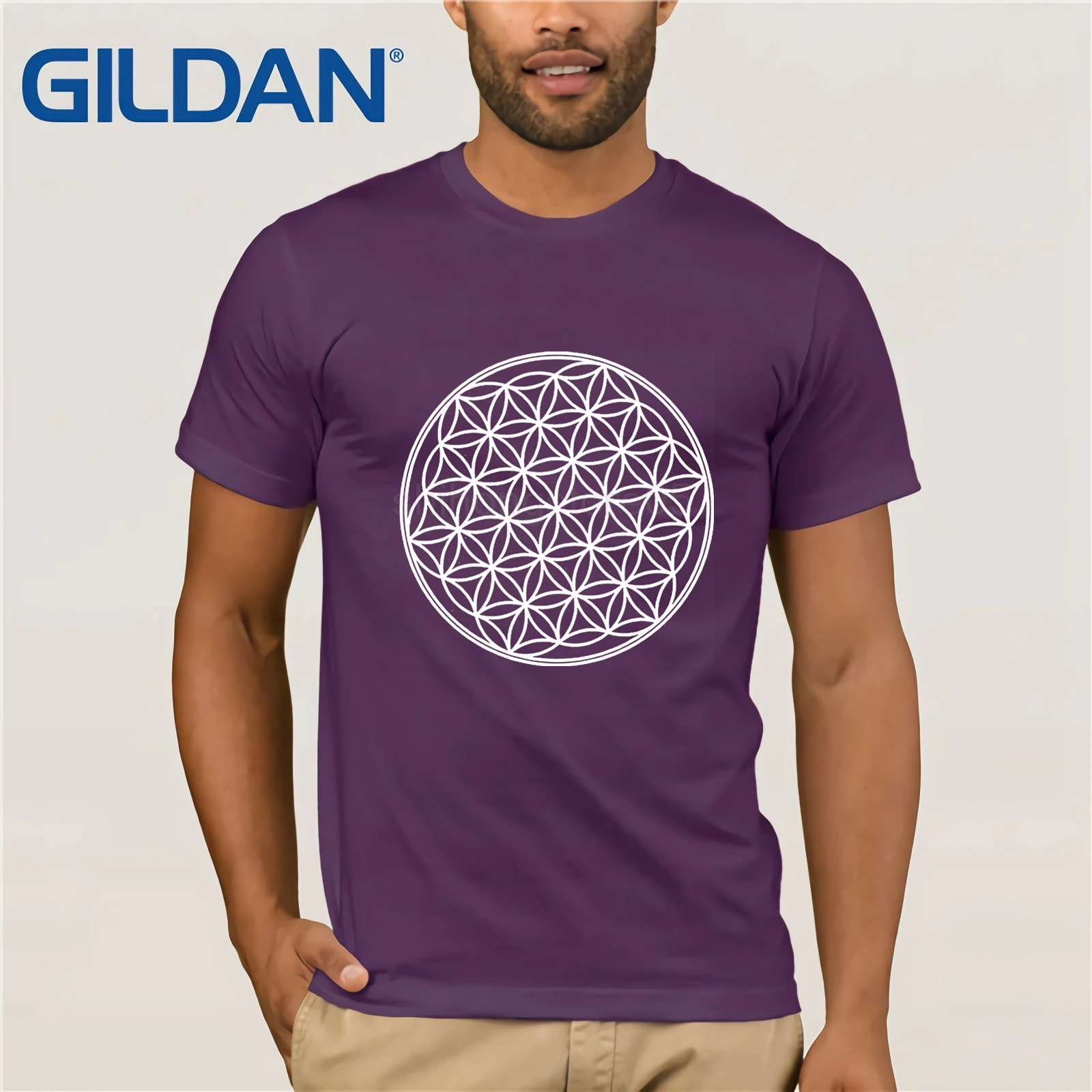 Glomssida 激安 Gildan Tシャツデザインパターン男性ヒップホッププリントフラワー オ ブ ライフ神聖幾何学レタープリント Tシャツ半袖 Tシャツ 通販 価格 Glomssida 激安 Gildan Tシャツデザインパターン男性ヒップホッププリントフラワー オ ブ ライフ神聖幾何学レタープリント Tシャツ半袖 Tシャツ 通販 価格