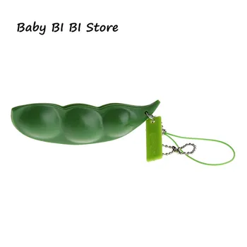 

Squeeze-a-Bean Soybean Fidget Vent Toys Stress Relieving Keychain Keyring Gift