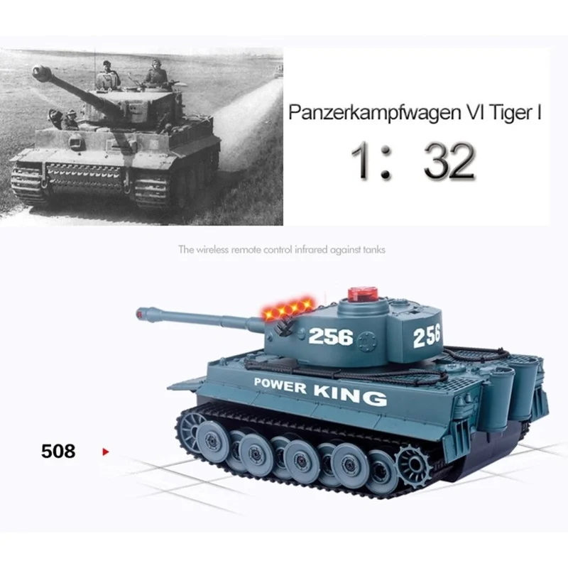 2pcs 1/32 Scale Twin Infrared Battle Tank Shooting Military BB Fighting Bullets Car Toys 