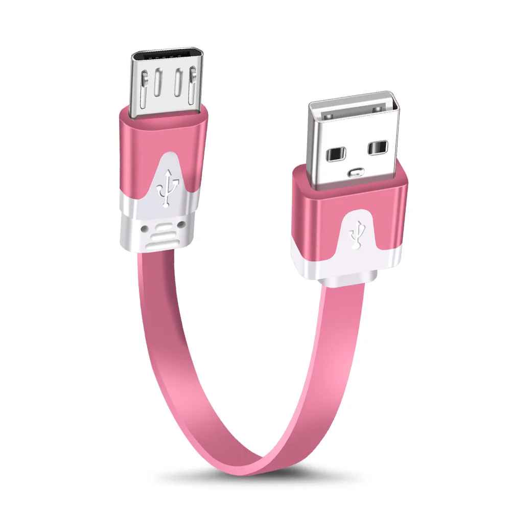 Micro USB кабель 5V2. 4A Быстрая зарядка мобильного телефона кабель зарядного устройства микро-usb для Samsung Galaxy S8 S9 Xiaomi huawei Android Tablet - Цвет: Pink Cable