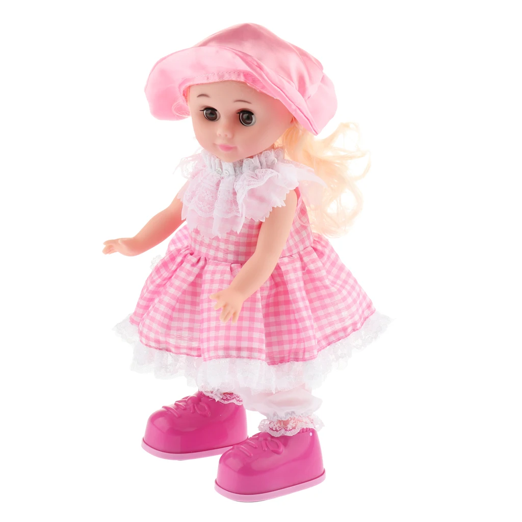 Educational Story Telling, Walking Interactive Electronic Girl Doll Toy Kids Dress Up Pretend Game Developmental Gifts #A
