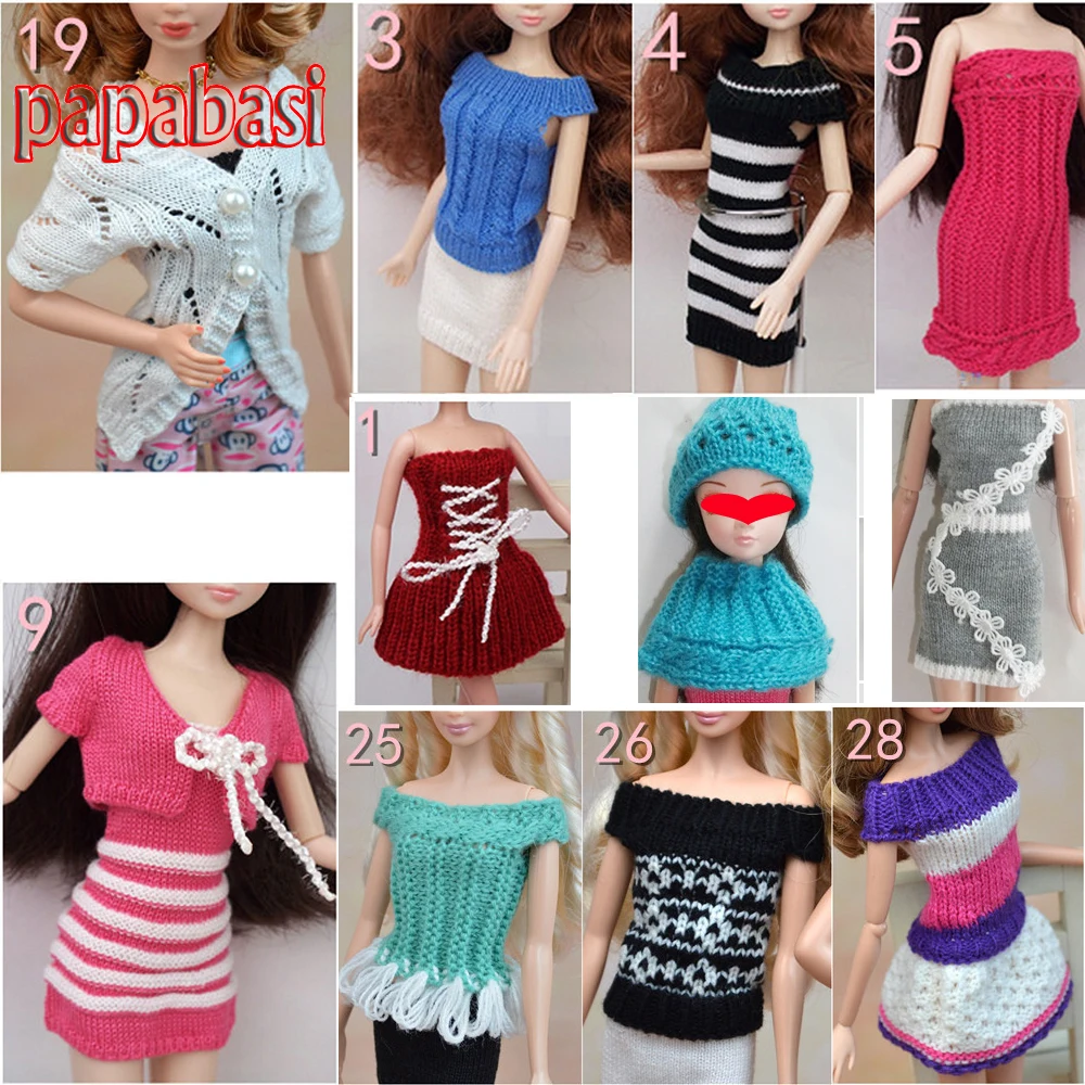 

Hand woven children gift doll Clothes Princess Dress Hat skirt sweater for 1/6 baby BJD dolls dress