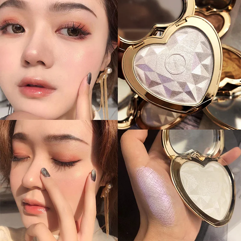 

New and Hot Product Heart-shaped High-gloss Powder Reinforced Repair Powder Pearl Repair Capacity Powder Highlighters NEW TSLM1