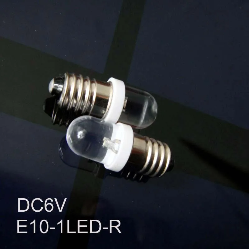 Высокое качество 6 V Led E10 Светодиодные лампы свет, 6,3 V E10 светодиодный индикатор, сигнальная лампа, Предупреждение свет 100 шт./лот