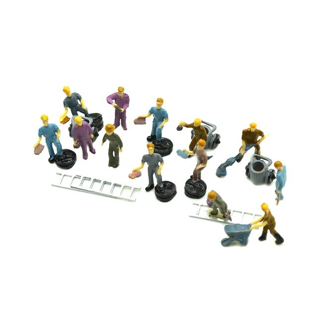 HO SCALE 100pcs Painted Mixed Model Train Railway Worker People Figures