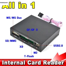 Kebidumei Горячая все в 1 внутренний кардридер USB 2,0 3," Floopy Bay Передняя панель кардридер USB флэш-карта ридер