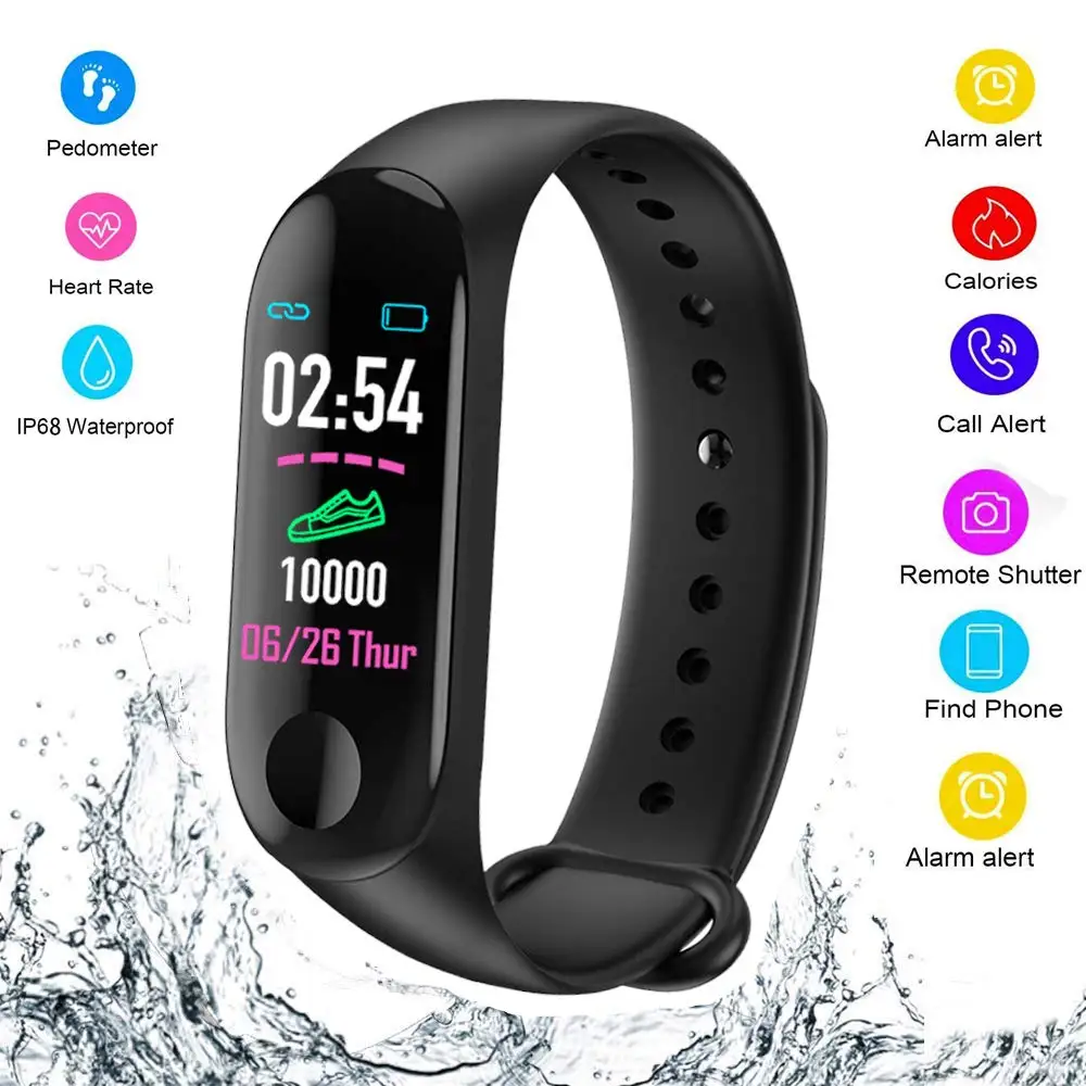 

Smart Bracelet Sports Pedometer exercise Fitness Watch Running Walking Tracker Heart Rate Pedometer Smart Band
