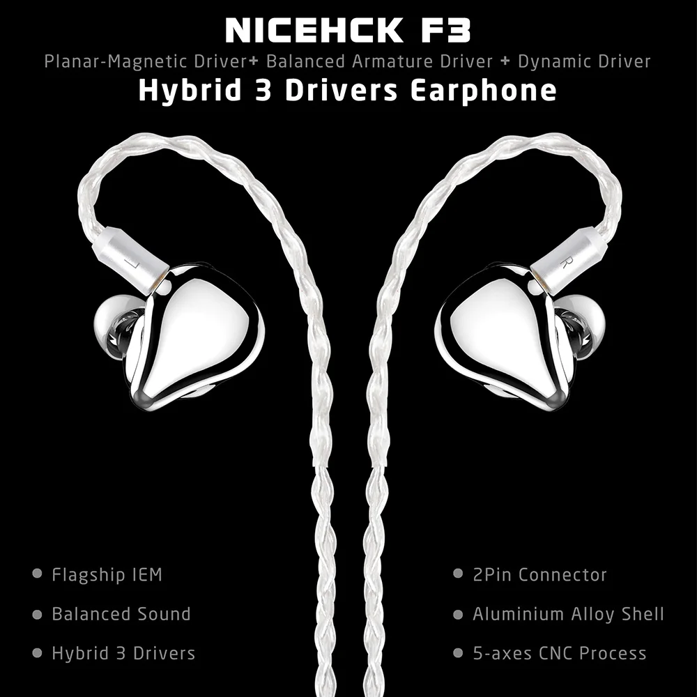 FDBRO F3 флагманский плоский привод + 1BA 1DD 3 drive гибридные наушники вкладыши съемные