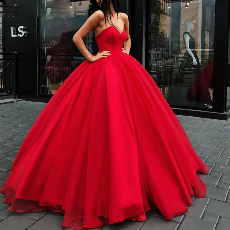 

Simple Sweetheart vestidos de graduacion Tull vestido formatura Ball Gown Long Evening Prom Dresses