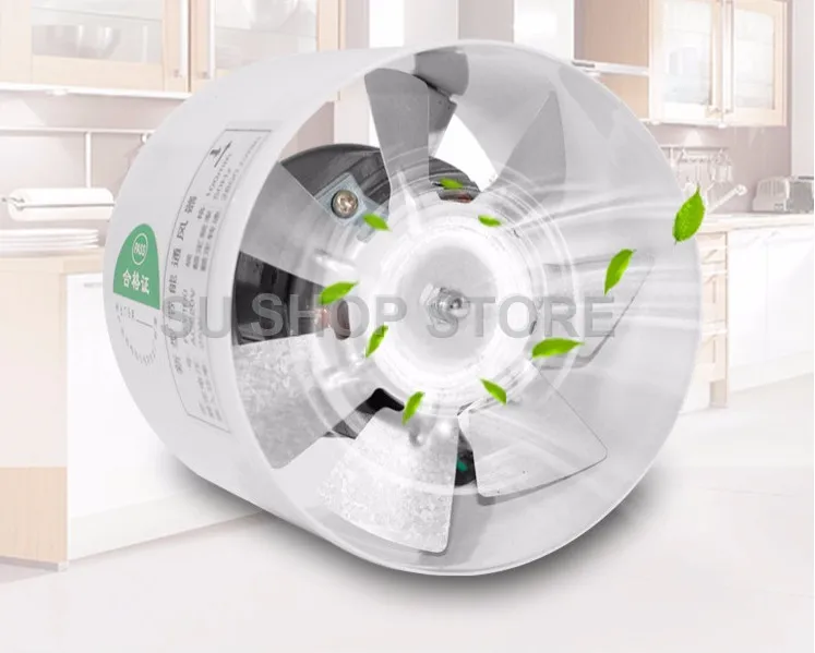 4 Inch Kitchen Toilet 4" Louver Exhaust Fan Duct Air Ventilator Ceiling Ventilation Fans Blower Window Pipe Metal Exhauster