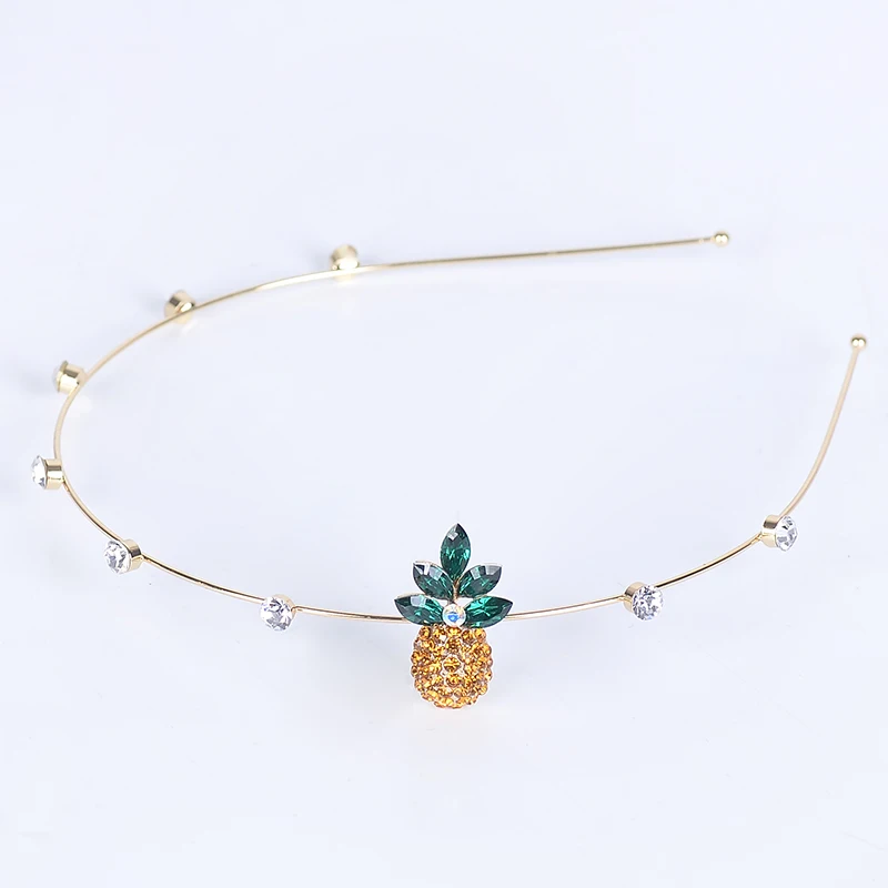 EASYA New Simple Elegant Gold Crystal Pineapple Hairbands Fashion Delicate Headwear Rhinestone