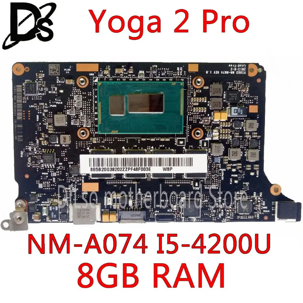 KEFU NM-A074 для lenovo Yoga 2 Pro Материнская плата для ноутбука 5B20G38213 VIUU3 NM-A074 i5-4210U/I5-4200U процессор 8 Гб mothebroard