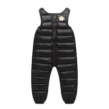 Теплые штаны с поясом для маленьких девочек и мальчиков, подвеска для детей, зимний хлопковый костюм, комбинезон г. Детский Повседневный Комбинезон