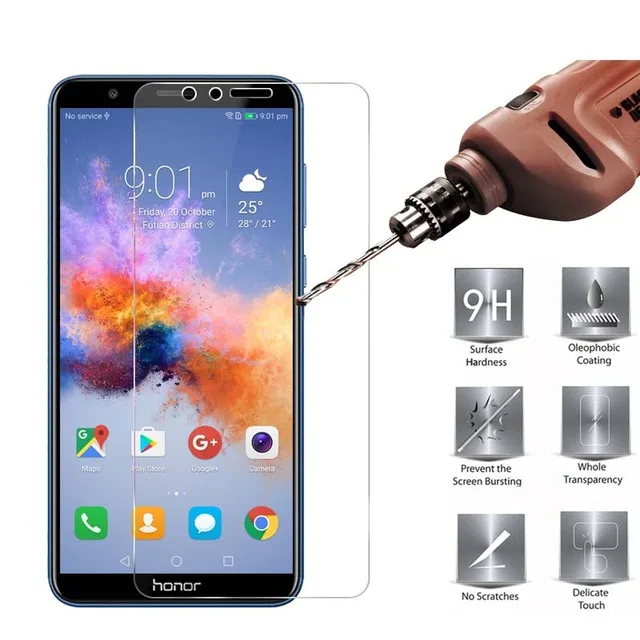 

9H Tempered Glass Film For Huawei Honor 7X 7A 7C Pro 6X 5X 5C 6C Screen Protector for Huawei P20 Lite P20 Pro Back Case