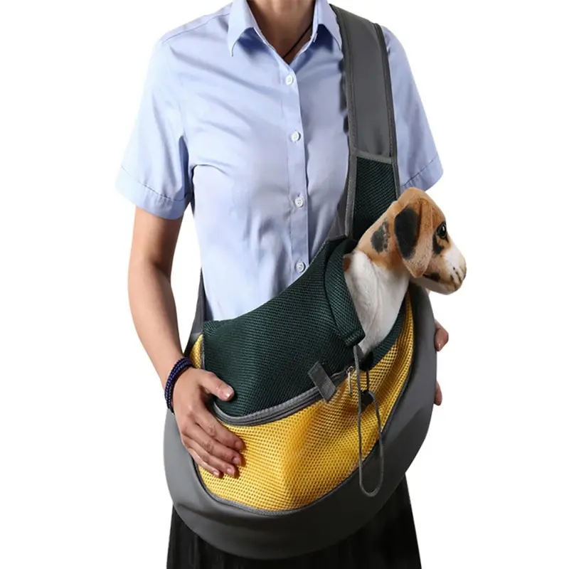 Сумка на одно плечо из сетчатой ткани для домашних животных, удобная сумка на плечо для путешествий, переноска для щенков, сумка для путешествий на открытом воздухе