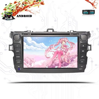 

8'' HD IPS 8Core Android 10.04G Ram 64GB car dvd video music gps navi for Toyota corolla 2006-2011 with 3/4g wifi bt head unit