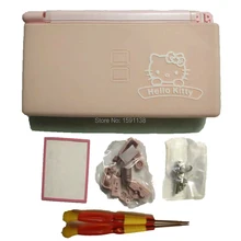 Горячая розовый цвет полный комплект для N-DSL Ограниченная серия чехол Замена для DS Lite оболочка корпус Kitty кошка узор, логотип