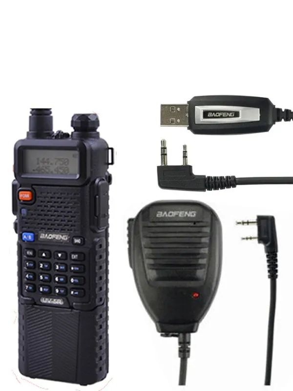 Pofung радиопередатчик UV-5R, fm радио UHF УКВ dual Band, с 3800 мАч литий-ионный аккумулятор построен + baofeng оригинальный кабель + динамик Mic