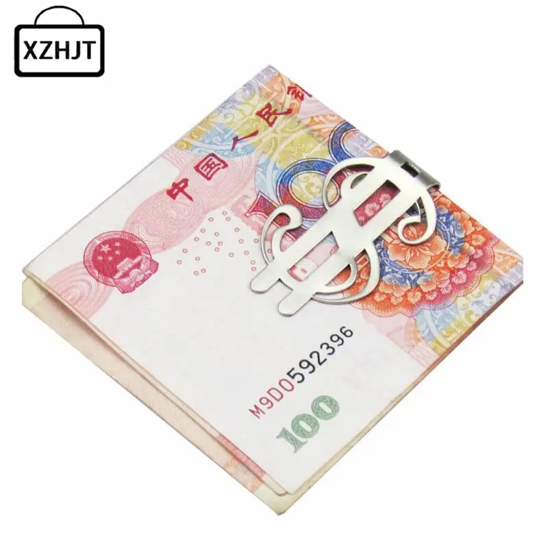 

Fashion $ Money Clip Cash Clamp Holder Portable Stainless Steel Money Clip Wallet Purse Pocket Metal Money Holder Men Gift