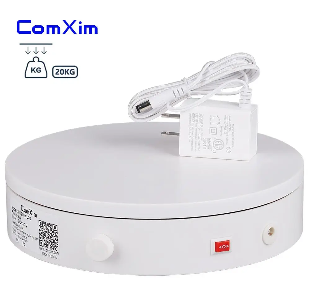 

ComXim 20cm 7.87in Knob Control 360 Degree Electric Turntable Product Display Photography Rotating Turntable