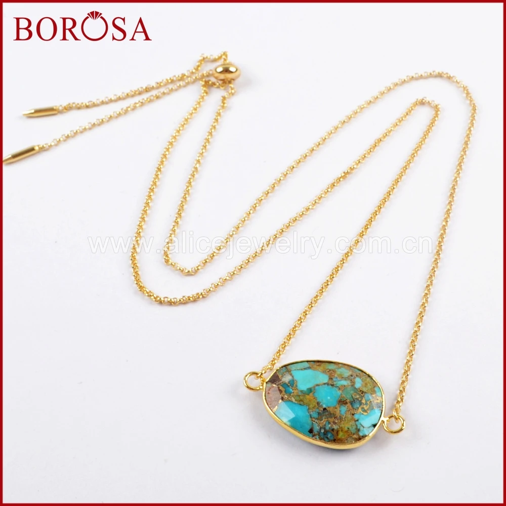 BOROSA 5/10 шт. 25 дюймов золотистый цвет медная Бриллиант Натуральный синий камень