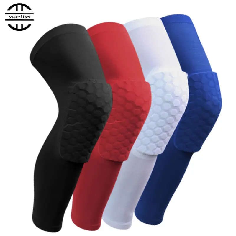 Yel Hot 1 pc Honeycomb Sock Sport Safety Basketball Sports Kneepad Padded Knee Brace Compression Knee Sleeve Protector Knee Pads