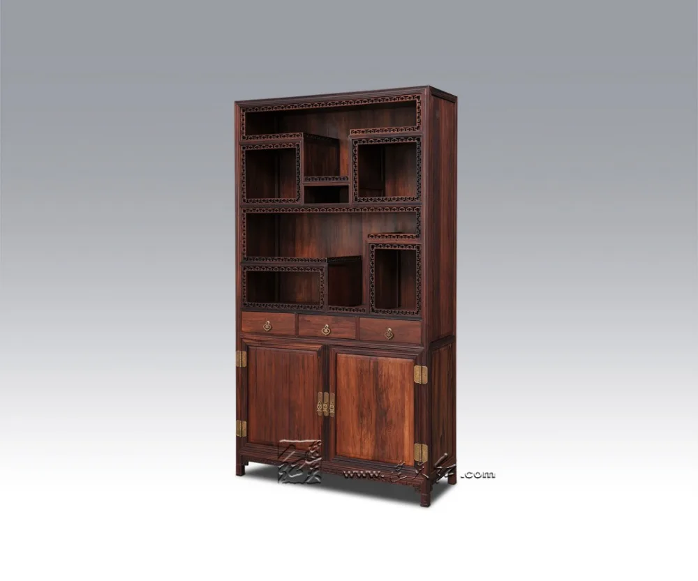 Классический твердый деревянный книжный шкаф с шкафчиками шкаф из красного дерева китайский антикварный Стенд стойка мебель палисандр Sark