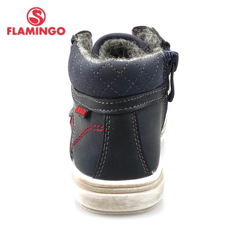 Российский бренд «Фламинго», ботинки на шнуровке и молнии, теплые Нескользящие ботинки, размер 24-30, детская обувь для мальчиков,, 82B-BNP-0966