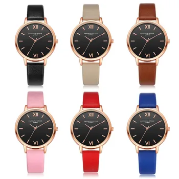 

JAVRICK Womens Watch Girl Stylish Faux Leather Band Watch Chic Analog Quartz Wrist Watches gai