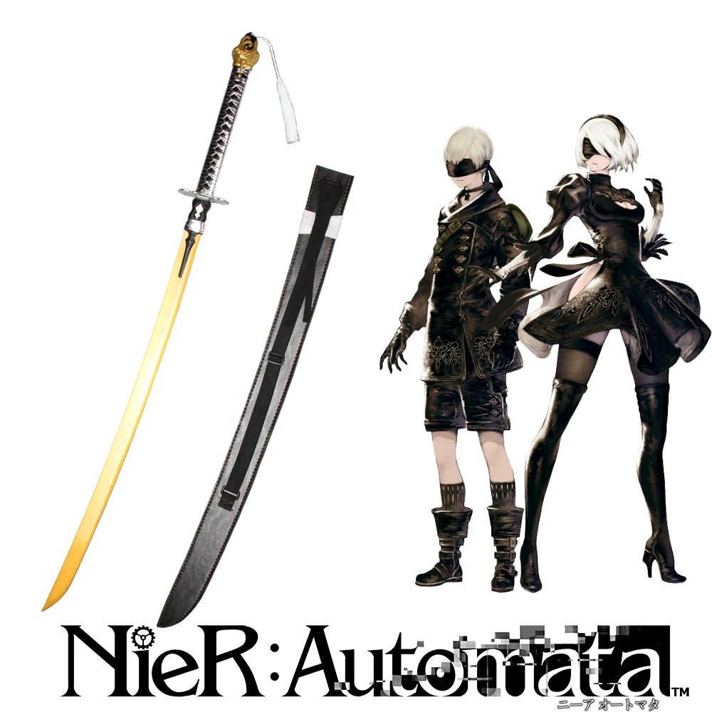 

NieR Automata Yorha No.9 Type S 9S Cosplay Sword Anime Game Real Katana Stainless Steel Cosplay Sword Gold Blade