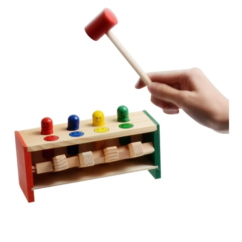 WSFS Hot Children's Toddlers Educational Toy Wooden Game Hammering